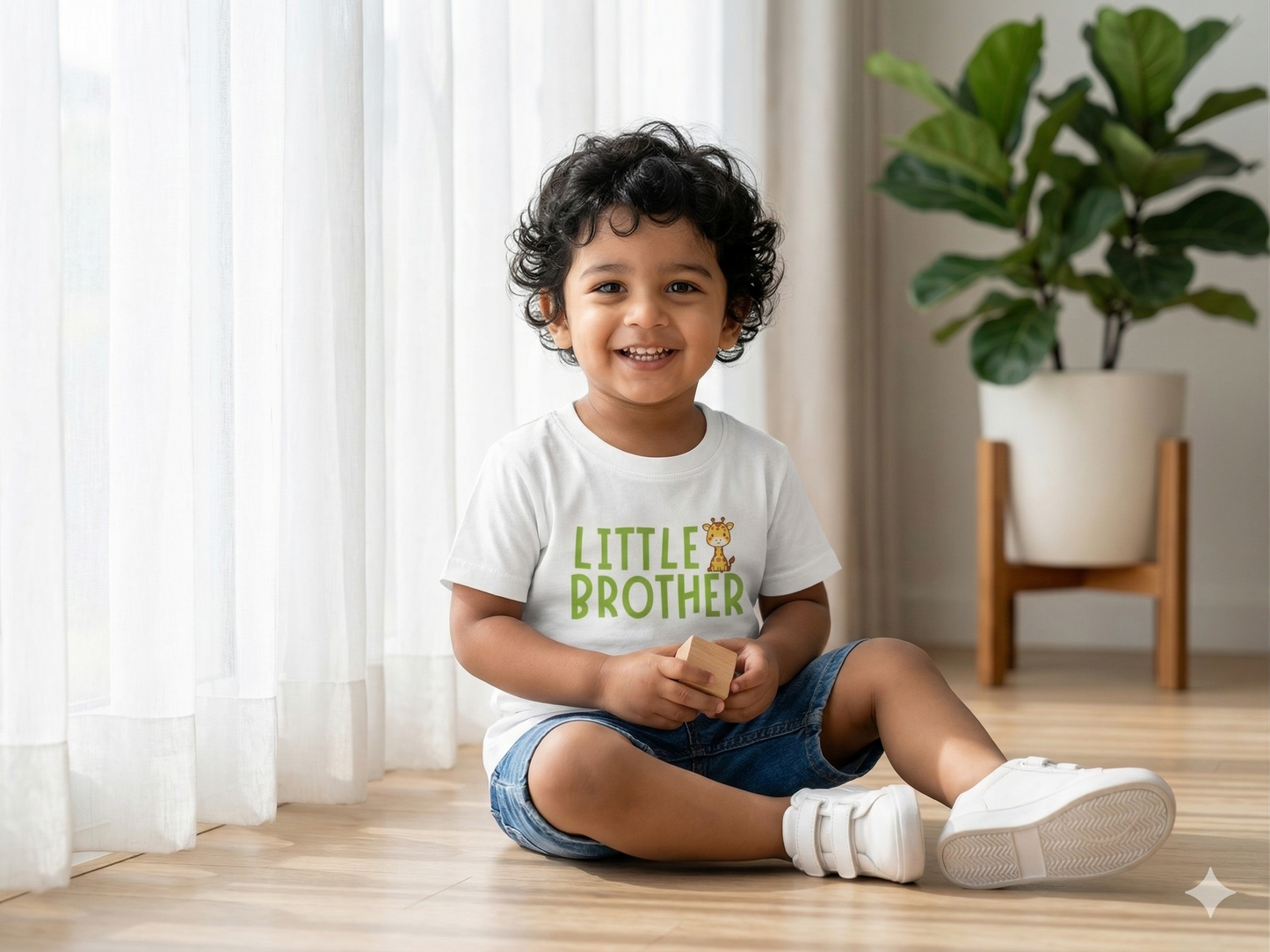 Little Brother Giraffe Kids Cotton T-shirt