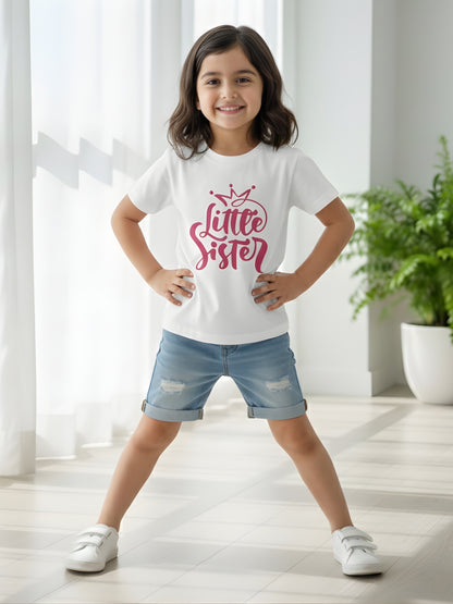 Little Sister Crown Kids Cotton T-Shirt