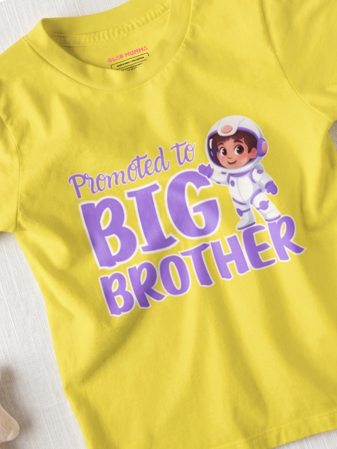 Promoted to Big Brother Astronaut Cotton T-Shirt for Kids