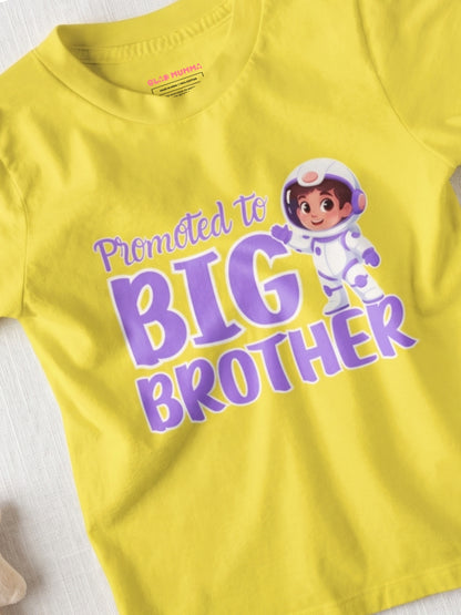 Promoted to Big Brother Astronaut Cotton T-Shirt for Kids
