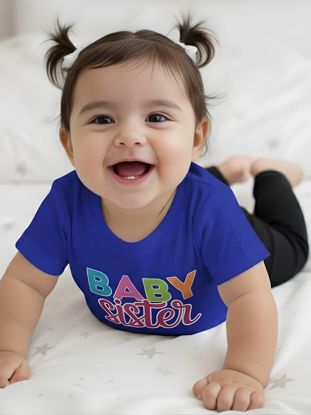 Baby Sister Typography Cotton T-Shirt for Kids