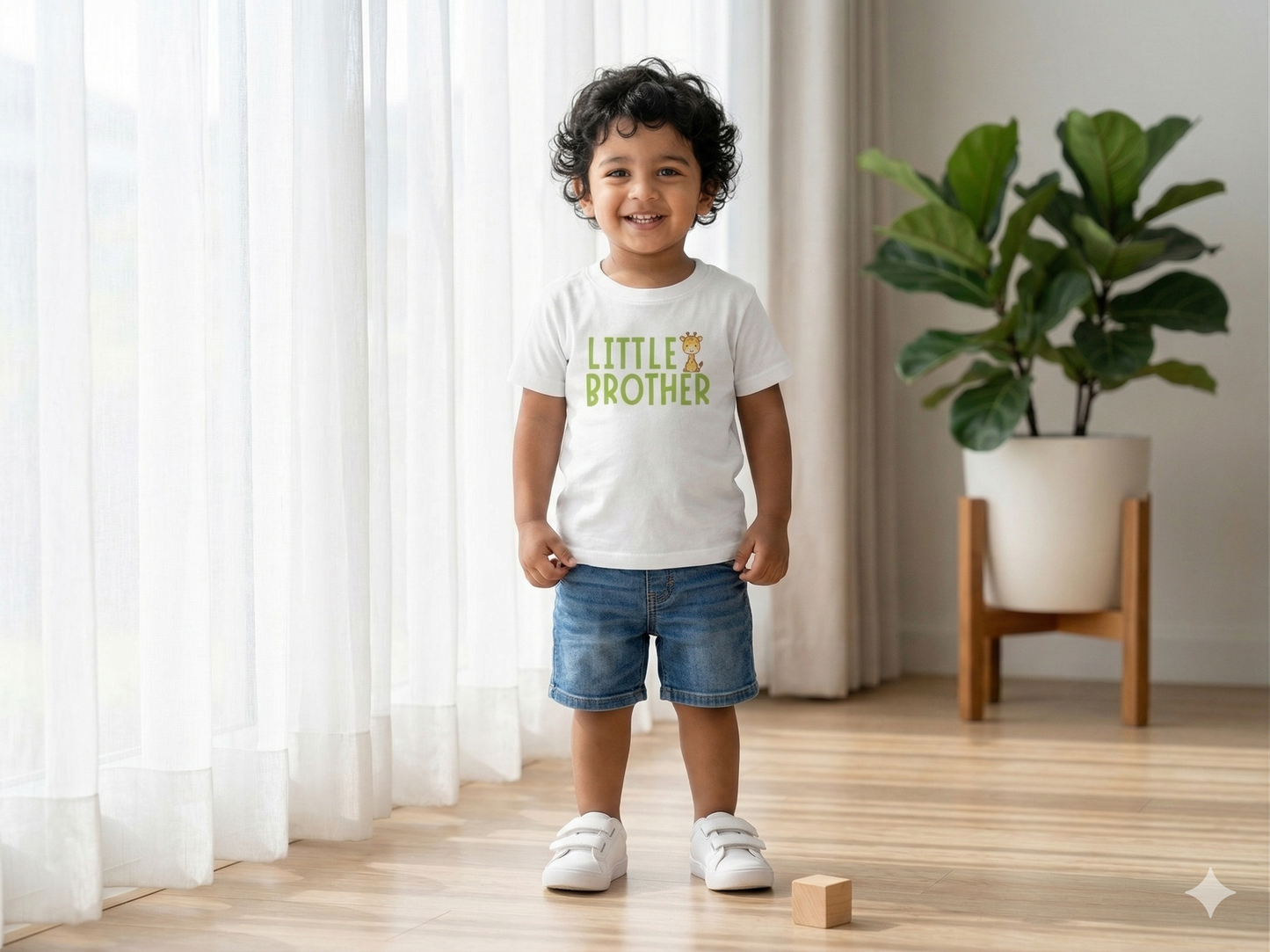 Little Brother Giraffe Kids Cotton T-shirt