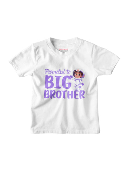Promoted to Big Brother Astronaut Cotton T-Shirt for Kids