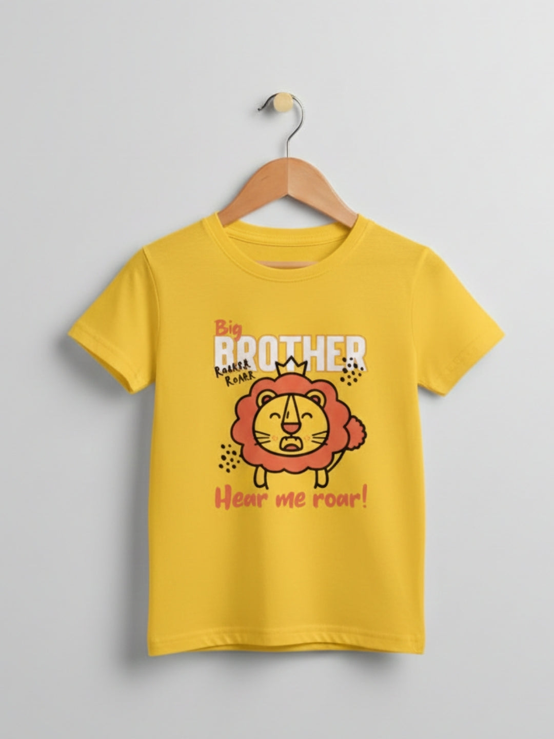 Big Brother Kids Cotton T-Shirt: Lion Design