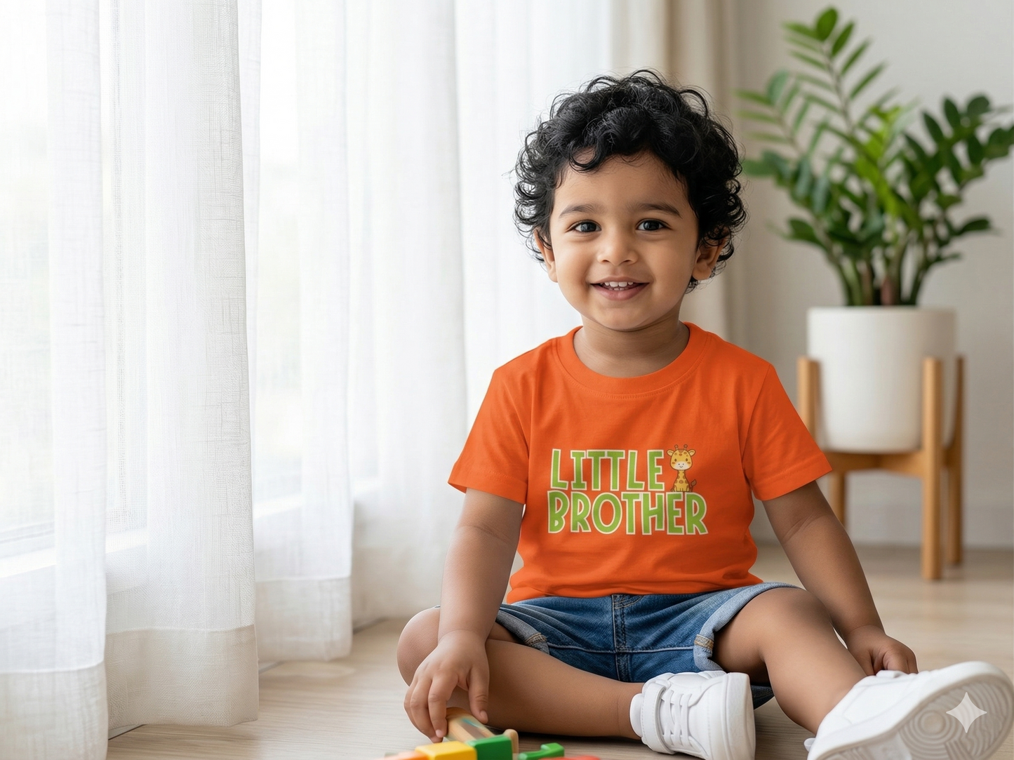 Little Brother Giraffe Kids Cotton T-shirt