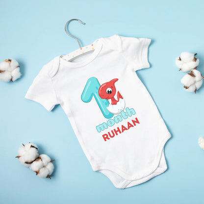 Monthly Birthday Dino Customised Baby Onesies