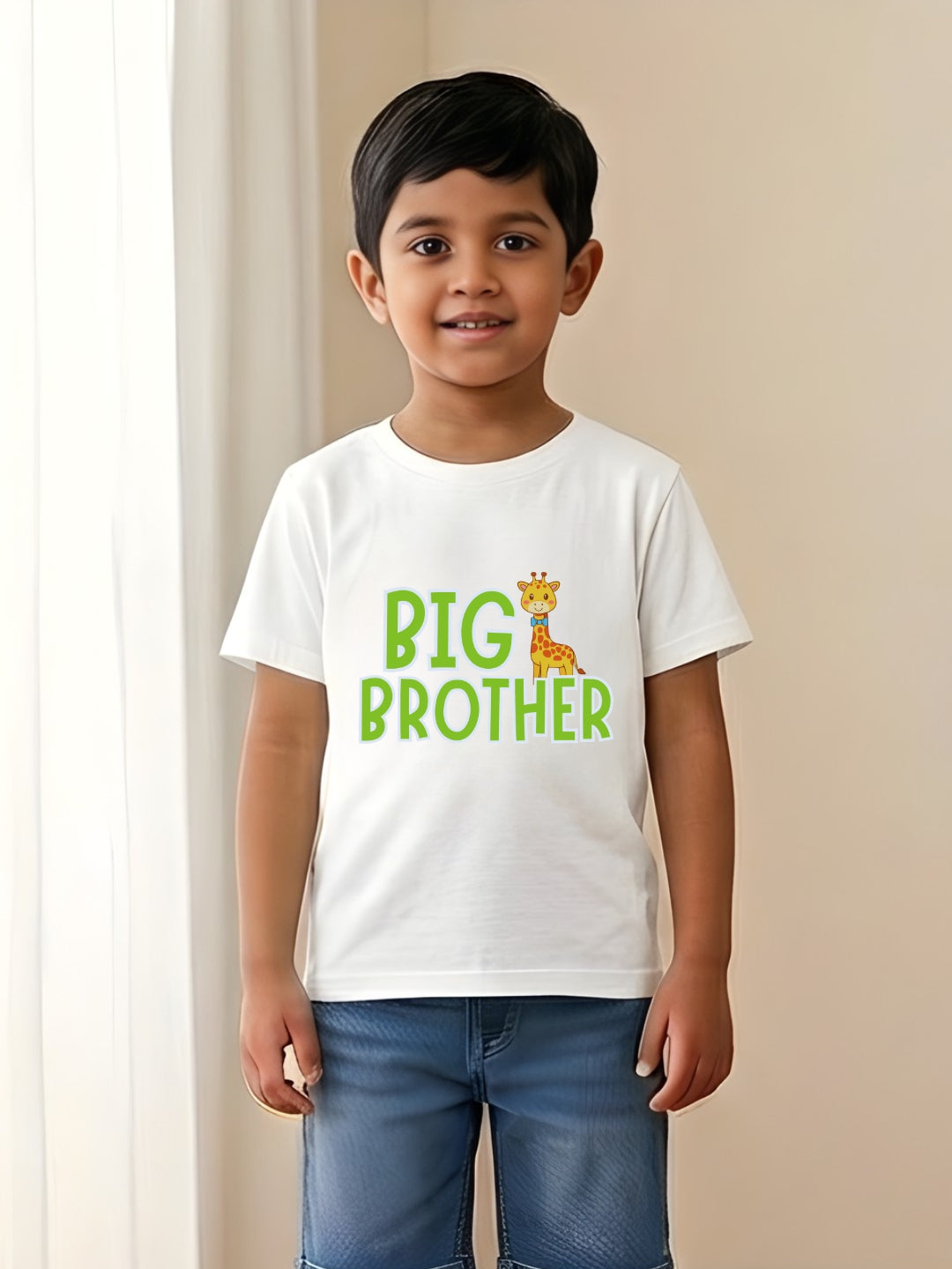 Big Brother Giraffe Kids Cotton T-shirt