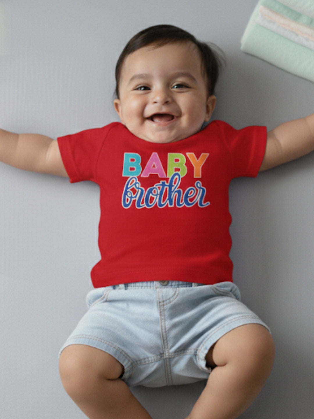 Baby Brother Typography Cotton T-Shirt for Kids