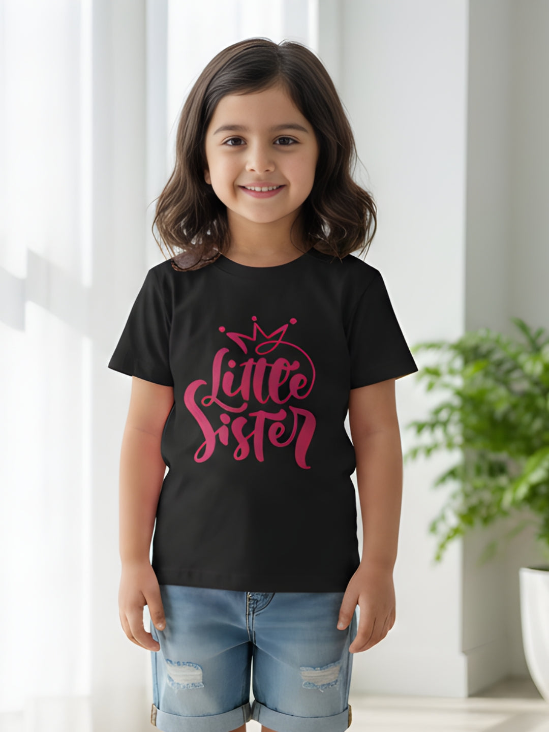Little Sister Crown Kids Cotton T-Shirt