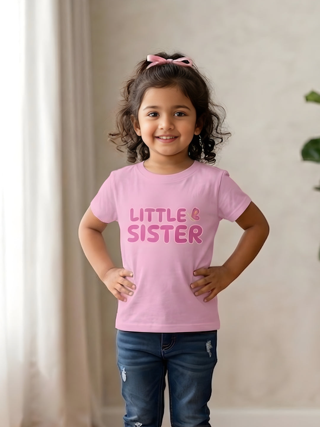 Little Sister Butterfly Kids Cotton T-shirt