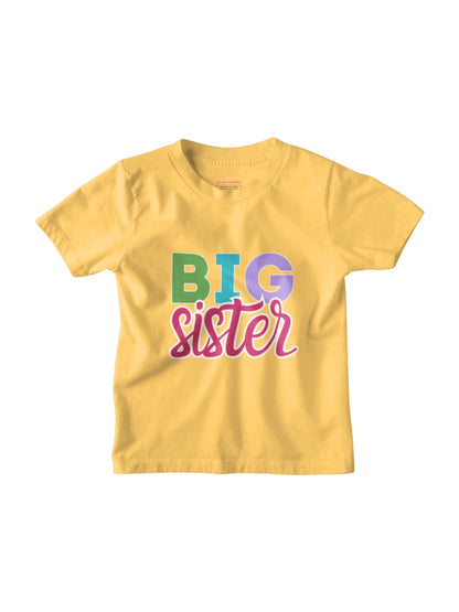 Big Sister Typography Cotton T-Shirt for Kids