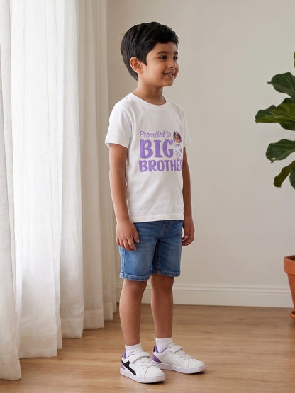 Promoted to Big Brother Astronaut Cotton T-Shirt for Kids