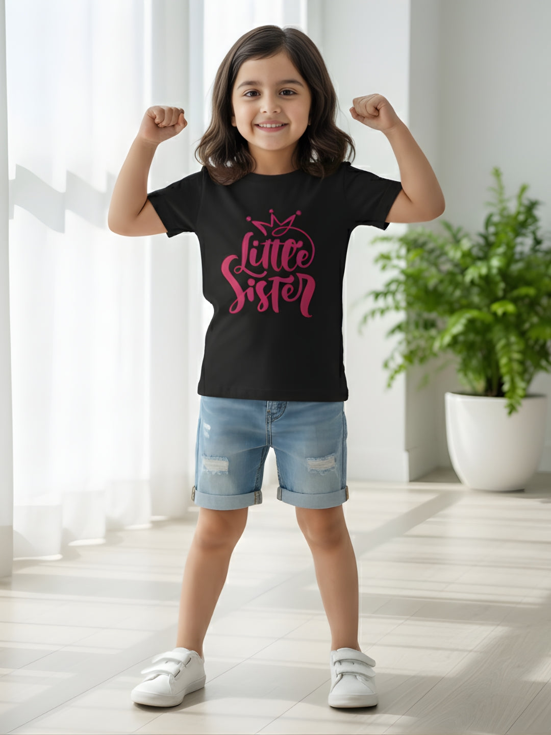 Little Sister Crown Kids Cotton T-Shirt