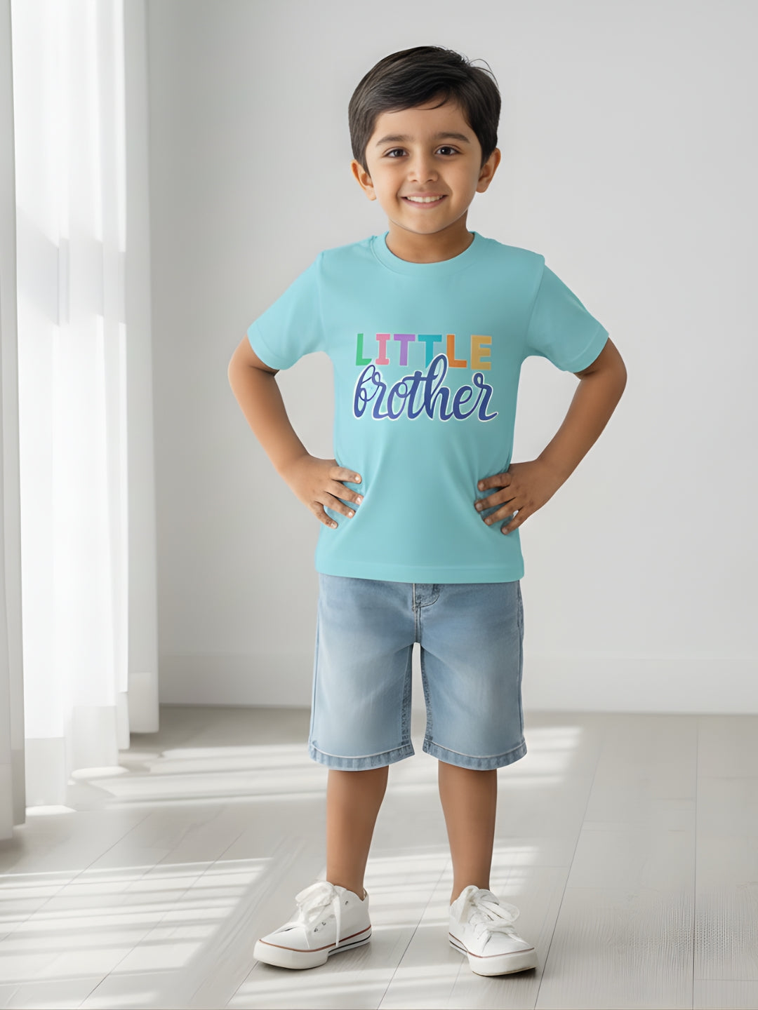 Little Brother Cotton T-Shirt for Kids Boys