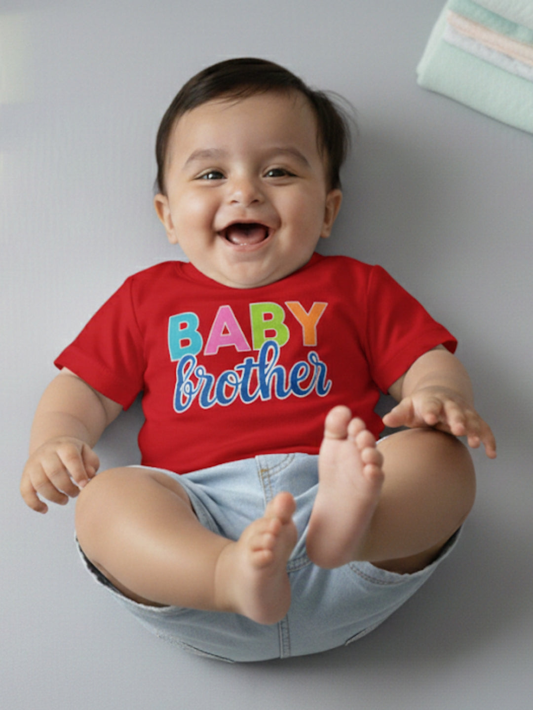 Baby Brother Typography Cotton T-Shirt for Kids
