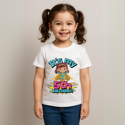 It's My 5th Birthday Supergirl Kids Cotton T-Shirt