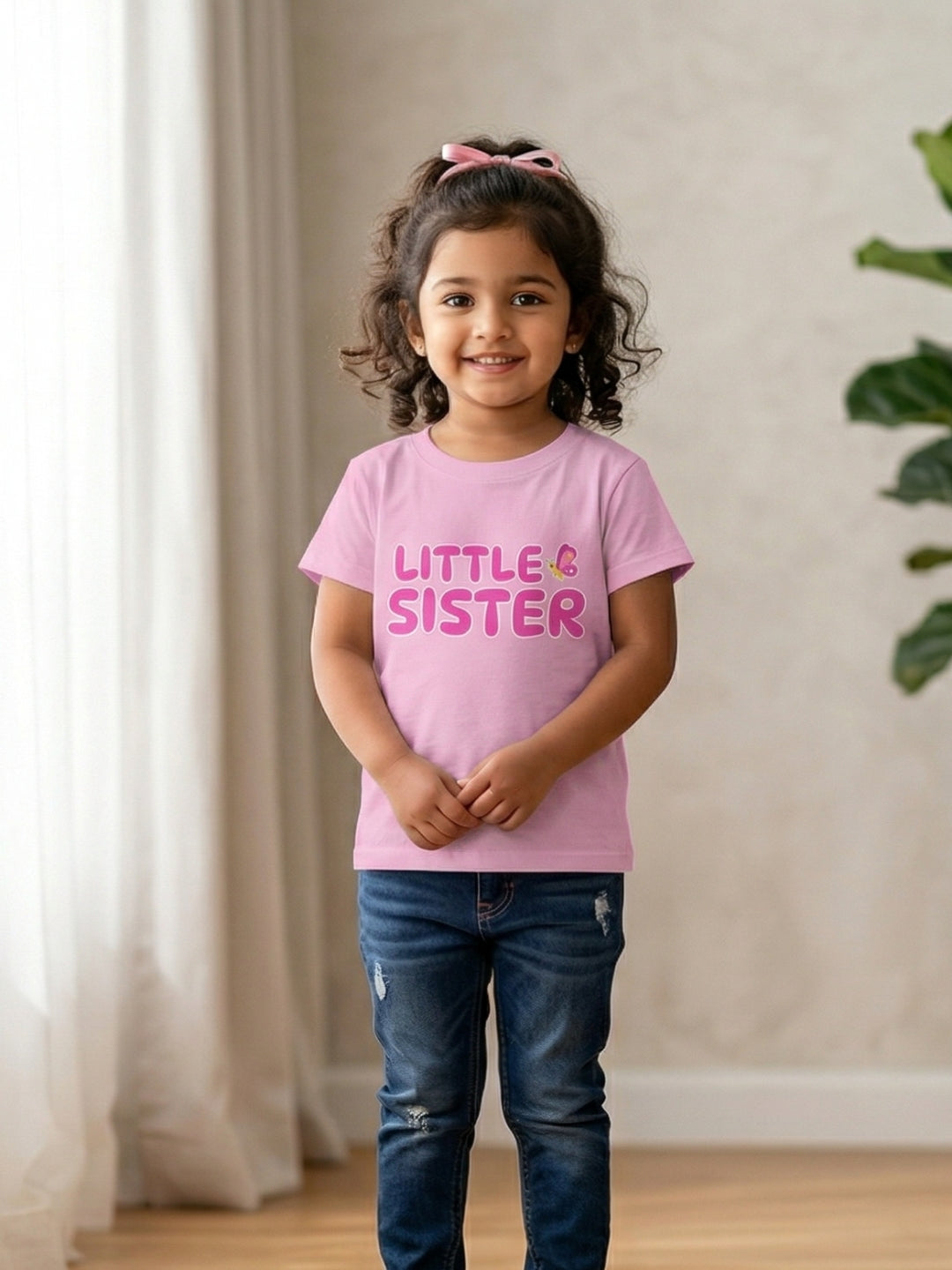 Little Sister Butterfly Kids Cotton T-shirt