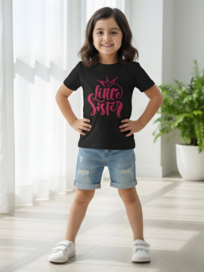 Little Sister Crown Kids Cotton T-Shirt
