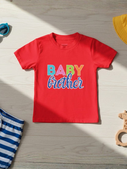 Baby Brother Typography Cotton T-Shirt for Kids