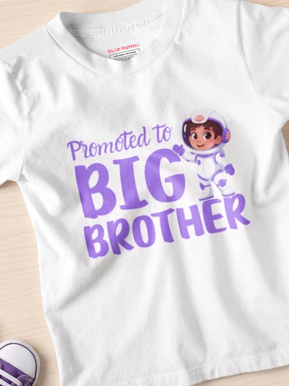 Promoted to Big Brother Astronaut Cotton T-Shirt for Kids