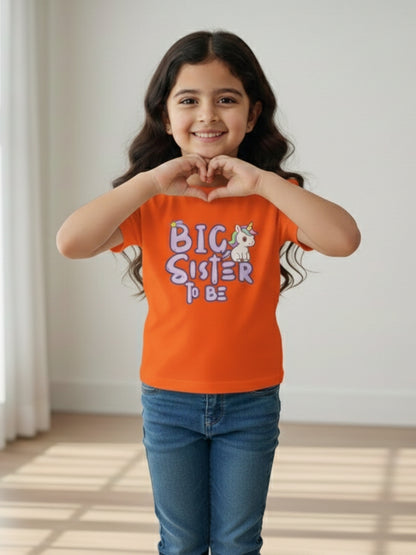 Big Sister To Be Unicorn Kids Cotton T-shirt 🦄