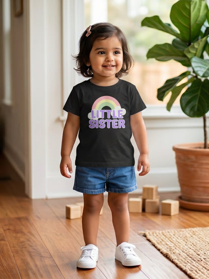 Little Sister Rainbow T-Shirt for Kids