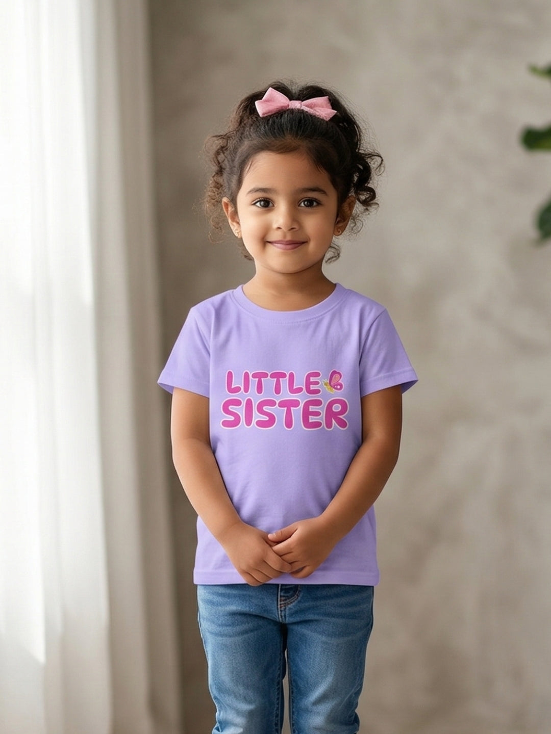 Little Sister Butterfly Kids Cotton T-shirt