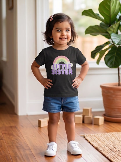 Little Sister Rainbow T-Shirt for Kids