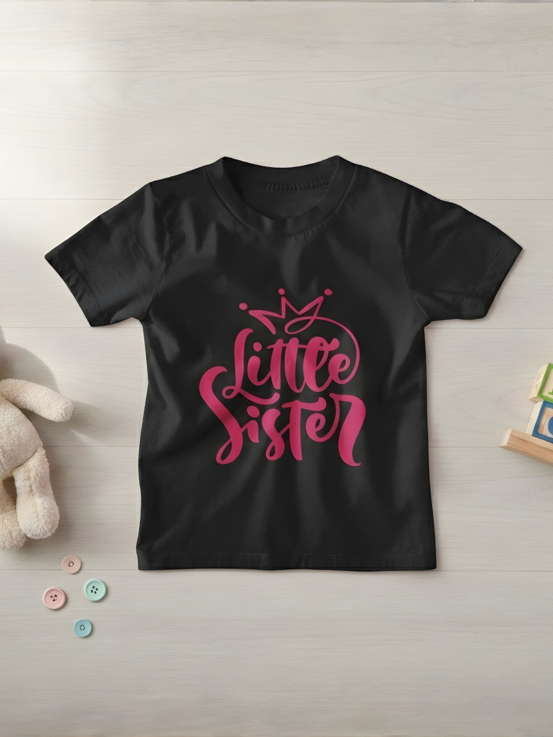 Little Sister Crown Kids Cotton T-Shirt