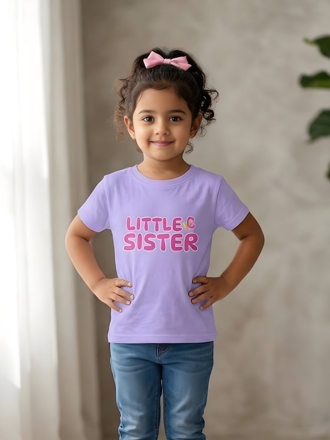 Little Sister Butterfly Kids Cotton T-shirt