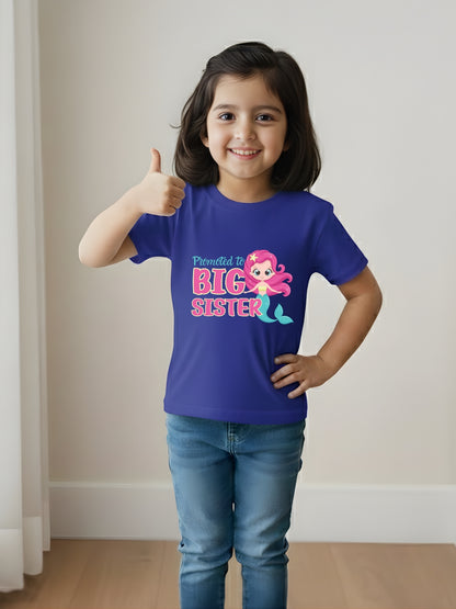 Promoted to Big Sister Mermaid Kids Cotton T-shirt