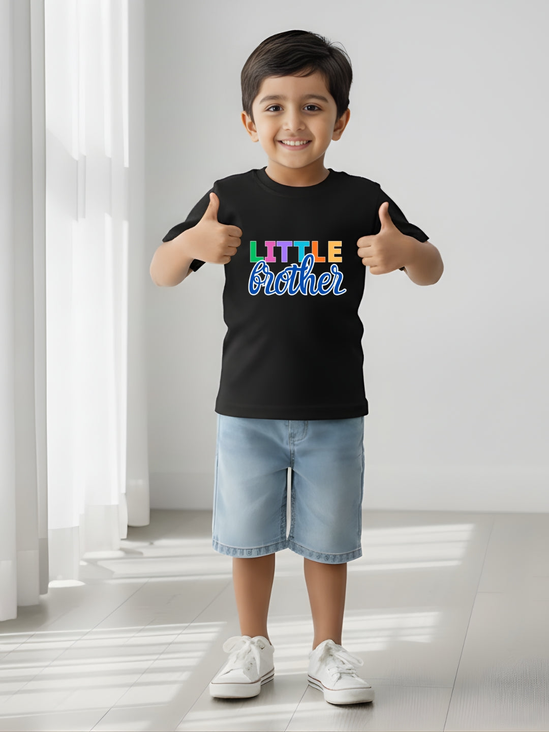 Little Brother Cotton T-Shirt for Kids Boys