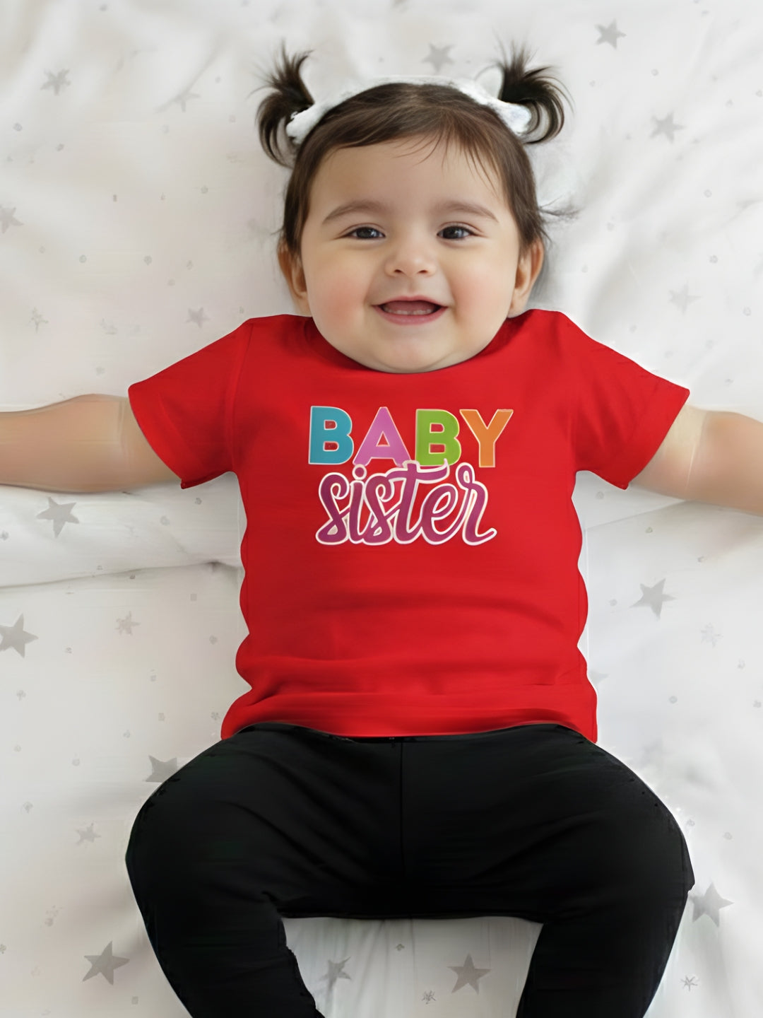 Baby Sister Typography Cotton T-Shirt for Kids