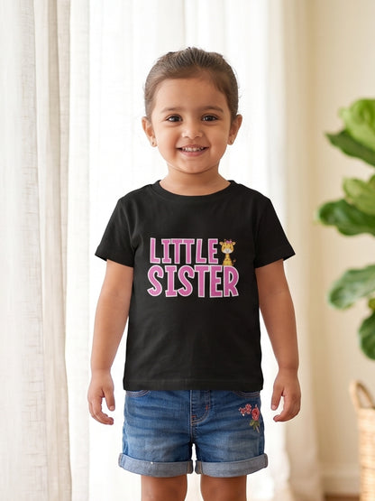 Little Sister Giraffe Print Kids T-shirt