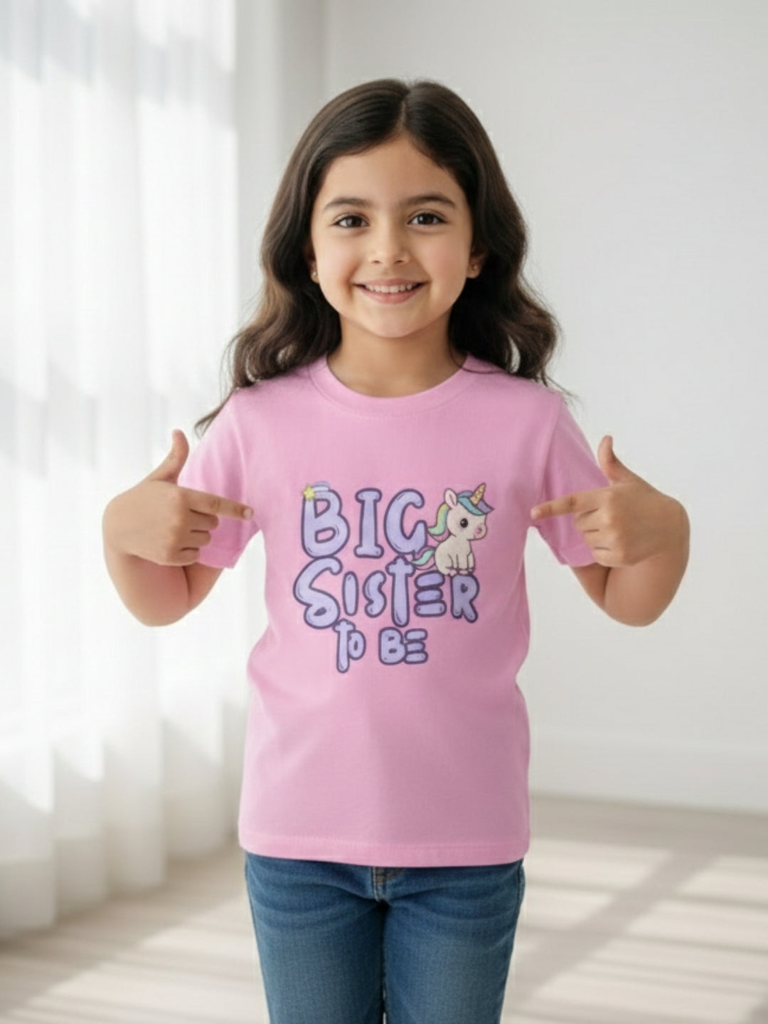 Big Sister To Be Unicorn Kids Cotton T-shirt 🦄