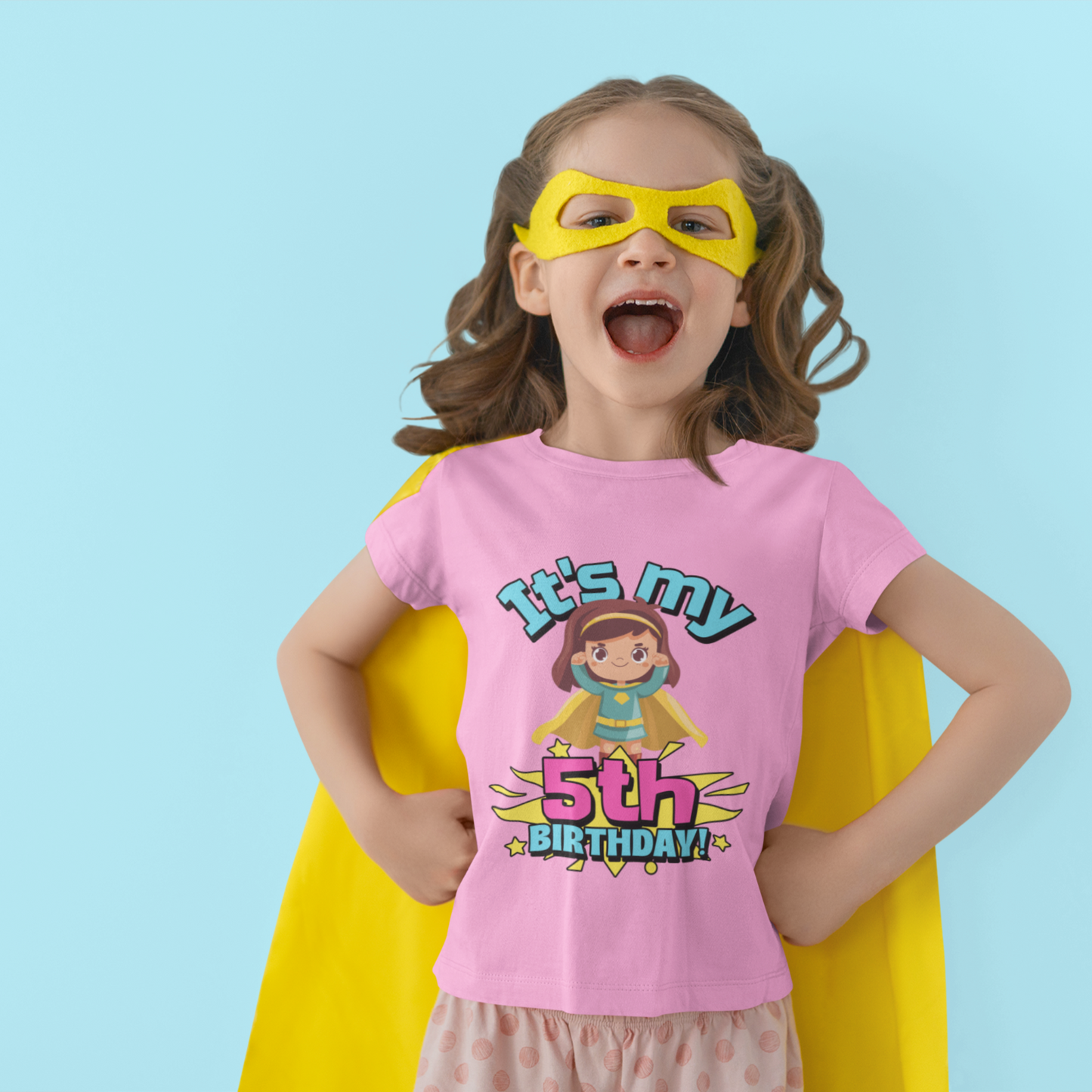 It's My 5th Birthday Supergirl Kids Cotton T-Shirt