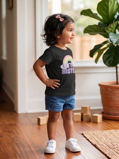Little Sister Rainbow T-Shirt for Kids