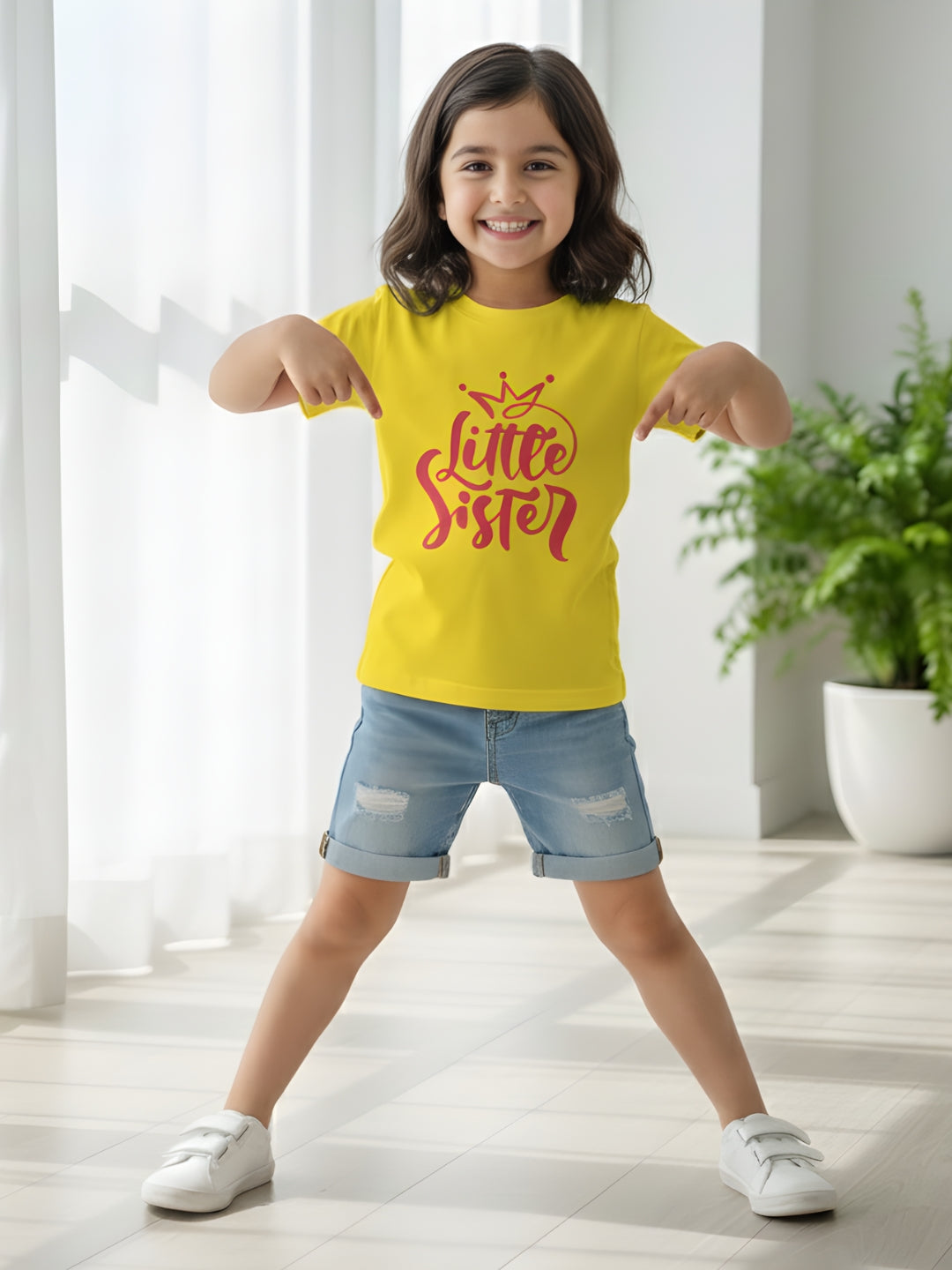 Little Sister Crown Kids Cotton T-Shirt