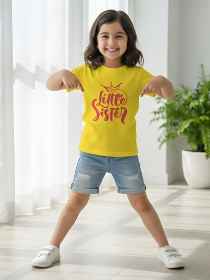 Little Sister Crown Kids Cotton T-Shirt