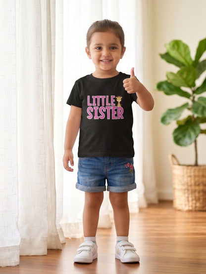 Little Sister Giraffe Print Kids T-shirt