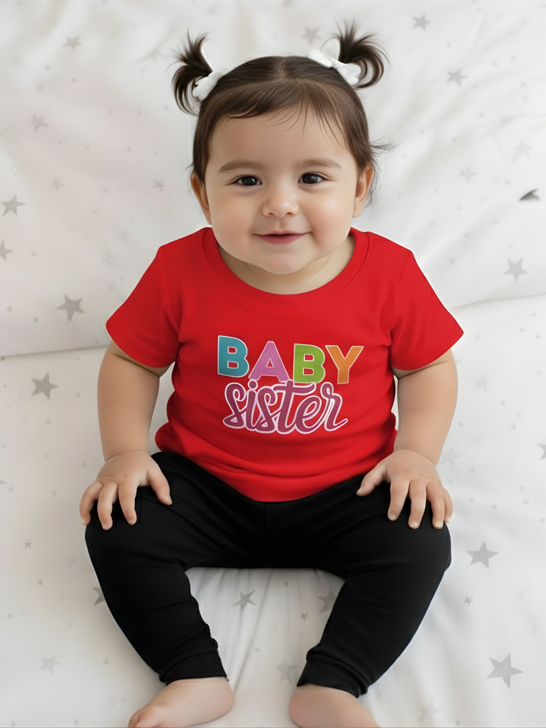 Baby Sister Typography Cotton T-Shirt for Kids