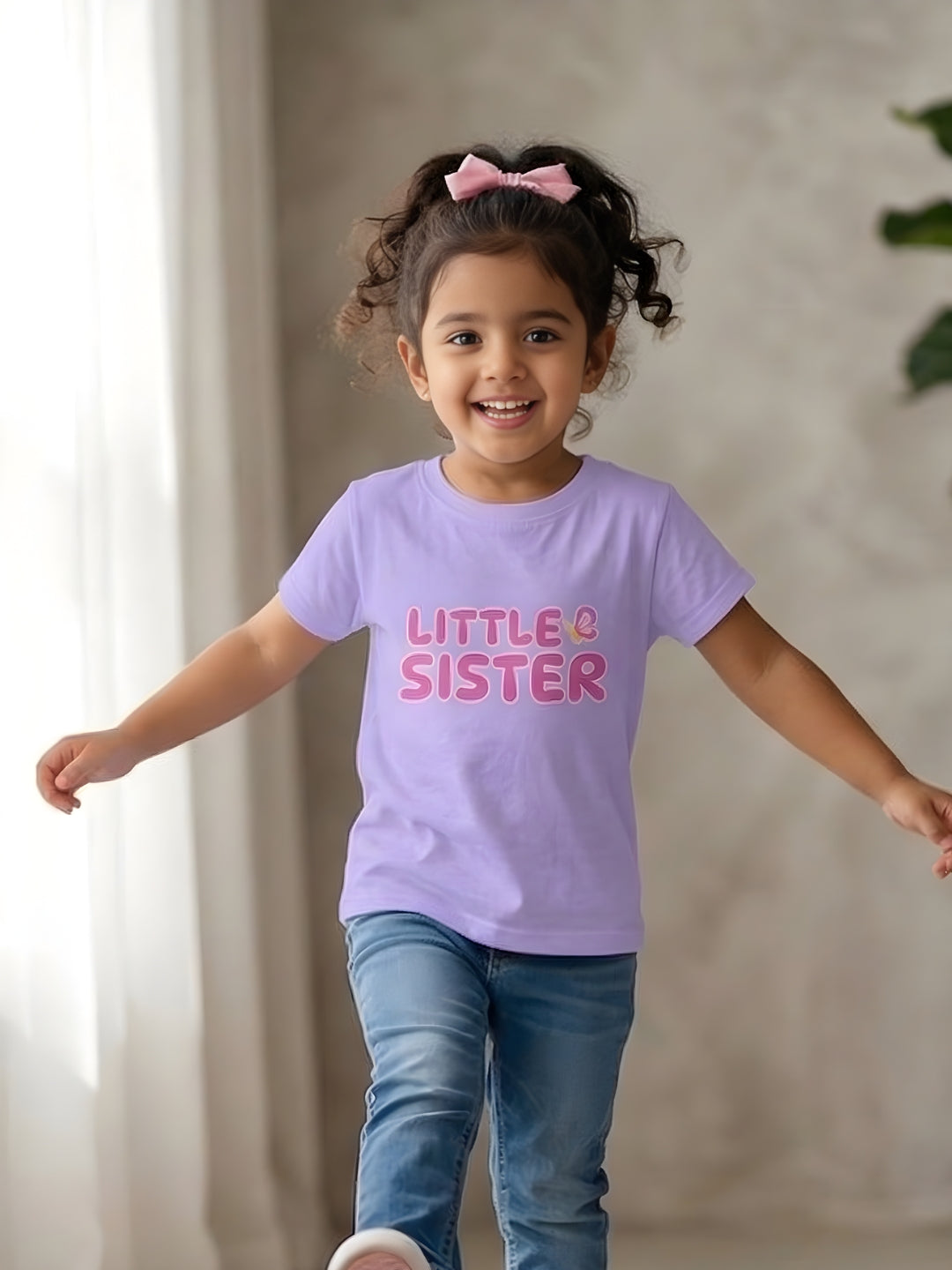 Little Sister Butterfly Kids Cotton T-shirt