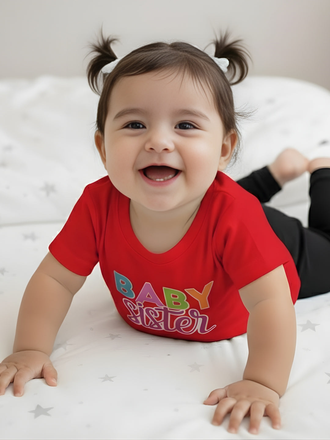 Baby Sister Typography Cotton T-Shirt for Kids
