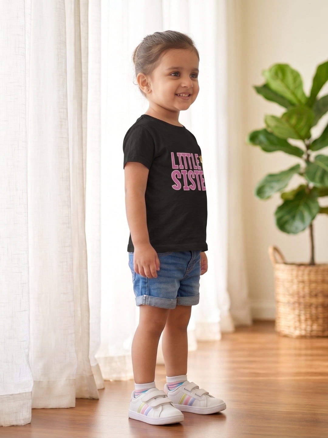 Little Sister Giraffe Print Kids T-shirt