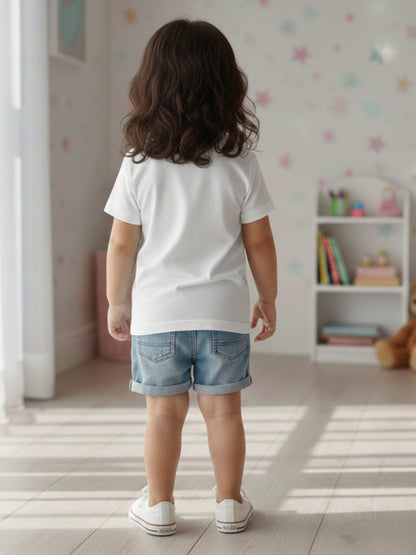 Little Sister Typography Cotton T-Shirt for Kids