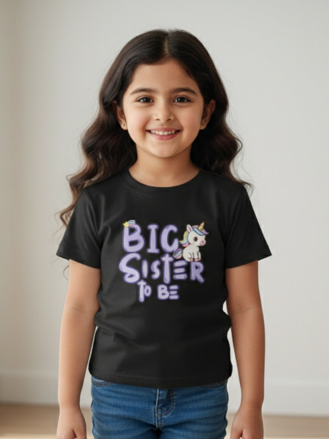 Big Sister To Be Unicorn Kids Cotton T-shirt 🦄