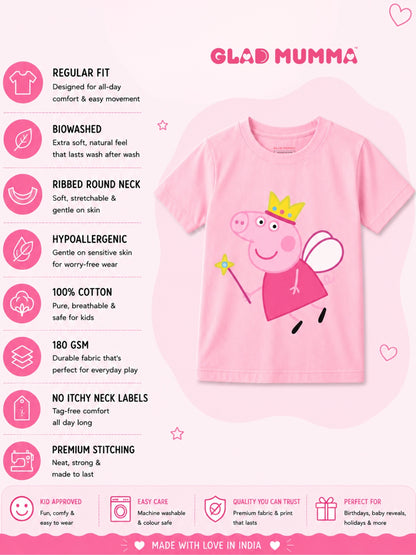 Peppa Pig Princess Kids Cotton T-Shirt