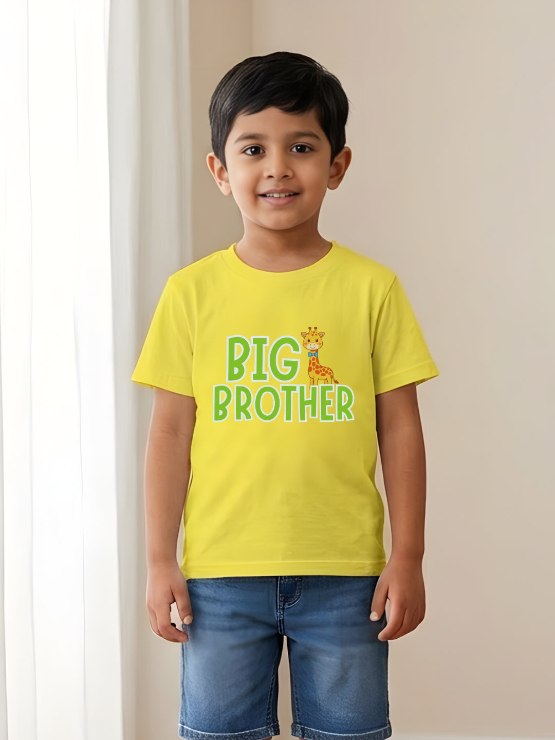 Big Brother Giraffe Kids Cotton T-shirt