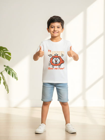 Big Brother Kids Cotton T-Shirt: Lion Design