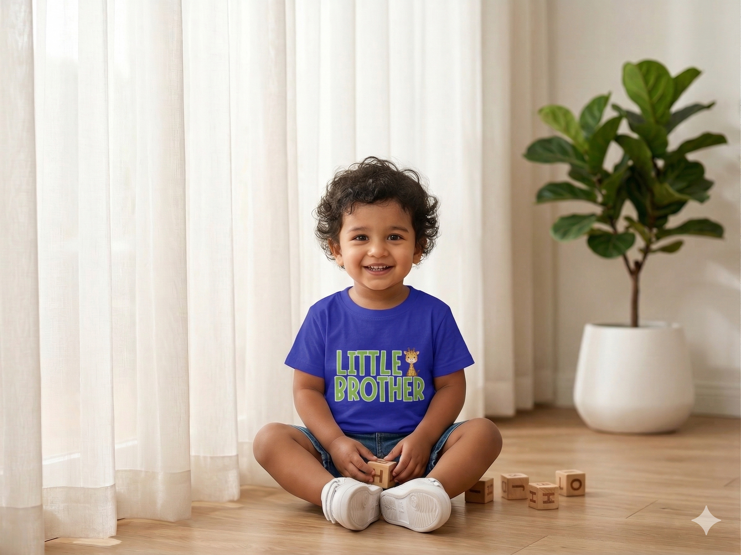 Little Brother Giraffe Kids Cotton T-shirt